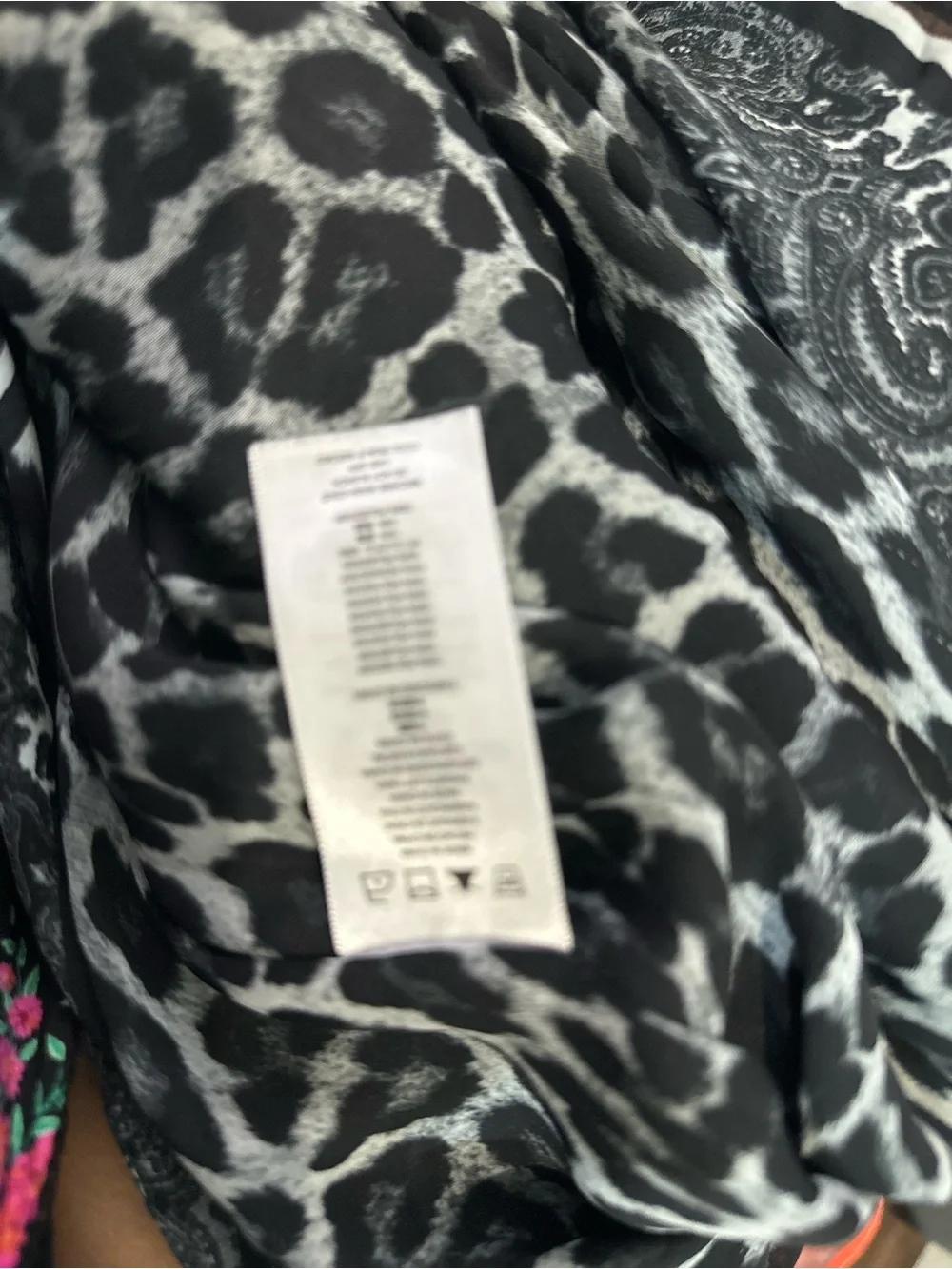 Michael Kors Black and Gray Leopard Print dolman Blouse size S\M